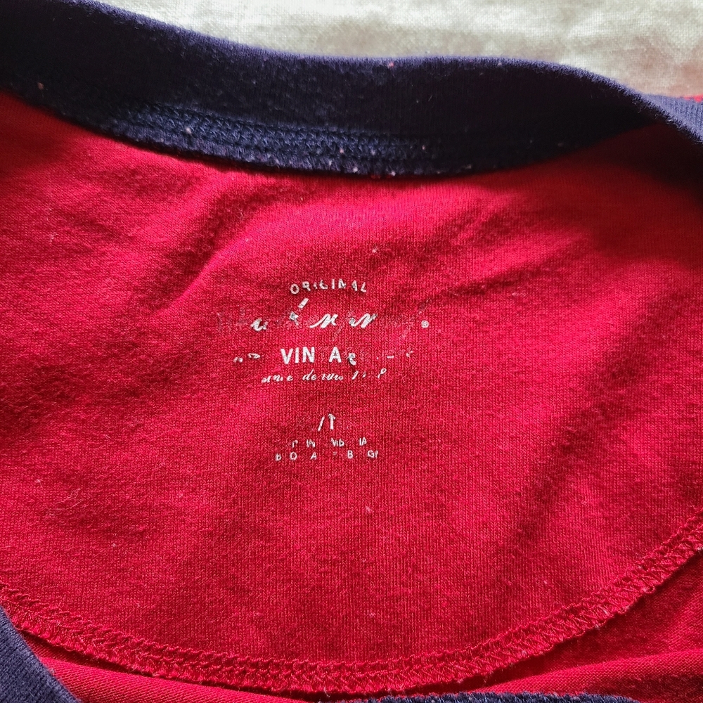 Original Weatherproof Vintage Men's XL Pajama Top Red Navy Cotton Long Sleeves - Picture 8 of 13